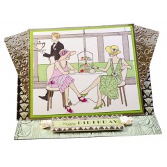 Набор резиновых штампов Art Deco "Послеполуденный чай", 12,5х12,5 см, Docrafts