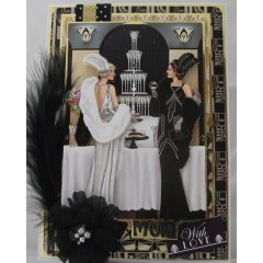 Набор для изготовления объемной 3D открытки "Champagne", А4, коллекция Art Deco, DoCrafts