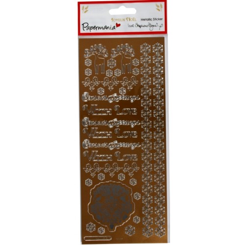 Наклейки контурные "Рождество", бронза, Papermania