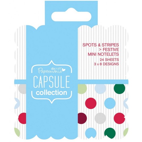 Набор высечки и карточек для журналинга Spots & Stripes Festive, 24 штуки, DoCrafts