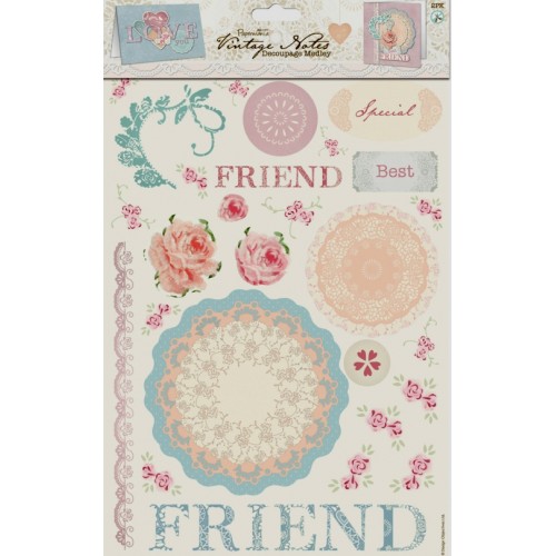 Набор высечек для скрапбукинга "Любовь", коллекция Vintage Notes, 2 листа А4, Papermania 