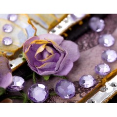 Цветы для скрапбукинга бумажные, Розы сиреневые, 12 шт,  Docrafts