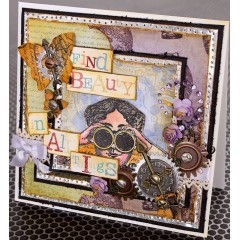 Цветы для скрапбукинга бумажные, Розы сиреневые, 12 шт,  Docrafts
