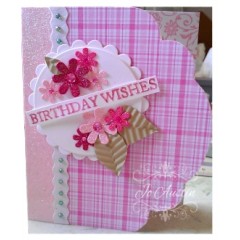Набор декоративных цветов с блестками и стразами, Parkstone Pink, розовые, 50 шт, DoCrafts