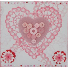 Штамп резиновый на пластиковой основе PMA 907157 "Салфетка сердечко" 12 см, коллекция Vintage Notes