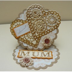 Штамп резиновый на пластиковой основе PMA 907157 "Салфетка сердечко" 12 см, коллекция Vintage Notes