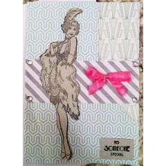 Штампы резиновые на гибкой основе Art Deco, набор "Женщина с пером", 5 шт, Docrafts