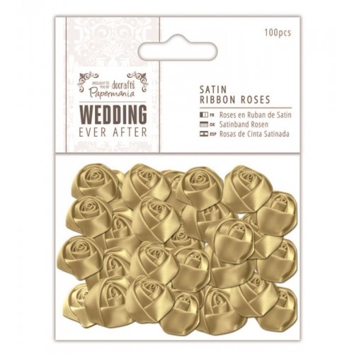 Набор розочек сатиновых золотых Wedding 100 шт., DoCrafts