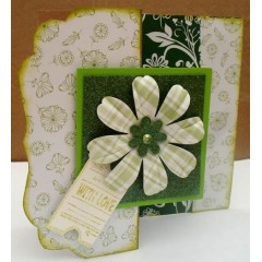 Набор бумаги с микроблестками Chelsea Green, 3 цвета, зеленый, 14х22 см, 8 шт, Papermania