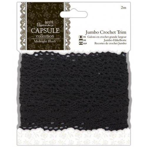 Тесьма декоративная кружевная, коллекция Midnight Blush, 3,6 см, 2м, Papermania