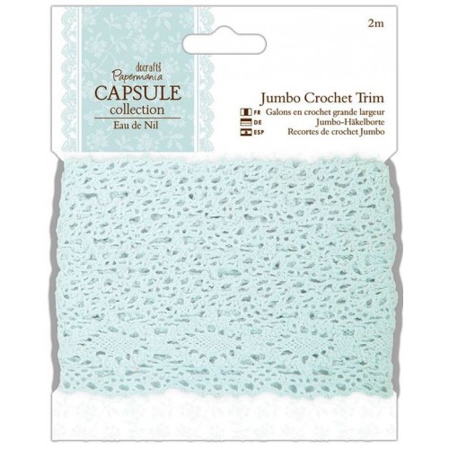 Тесьма декоративная кружевная, коллекция Eau De Nil, 3,6 см, 2м, Papermania