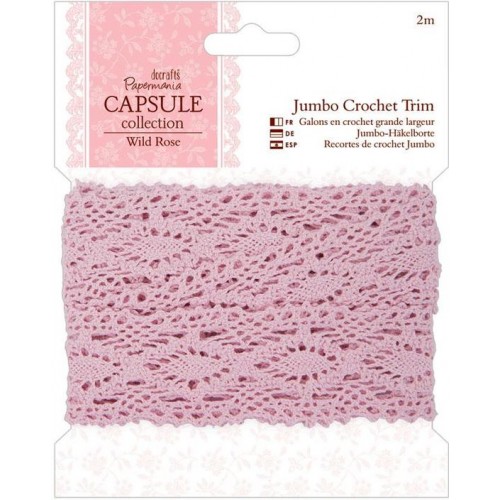 Тесьма декоративная кружевная, коллекция Wild Rose, 3,6 см, 2м, Papermania