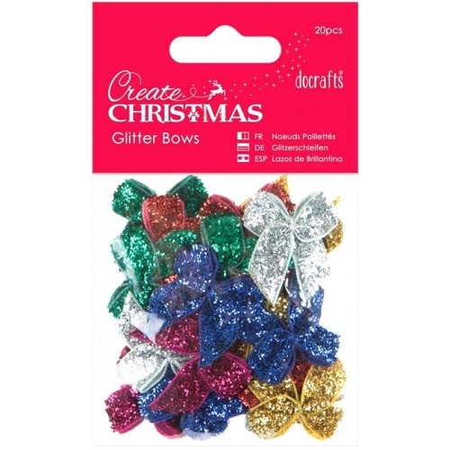 Набор бантиков Блеск Рождества, коллекция Create Christmas, 20 штук, DoCrafts
