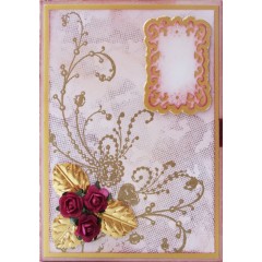 Цветы для скрапбукинга бумажные, Розы темно-розовые, 12 шт,  Docrafts