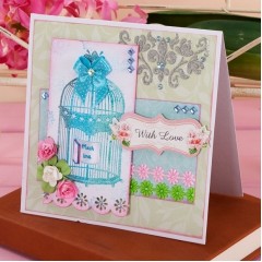 Цветы для скрапбукинга бумажные, Розы белые, 12 шт,  Docrafts