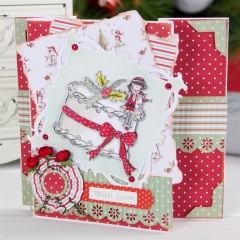 Цветы для скрапбукинга бумажные, Розы красные, 12 шт,  Docrafts
