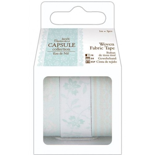 Набор тканевых лент для скрапбукинга, коллекция Eau De Nil, 3 шт. по 1 м, Papermania 