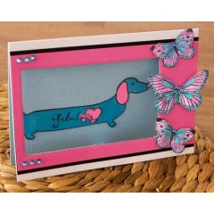 Штамп резиновый на пластиковой основе PMA 803300 "Такса" Papermania, 10х10 см