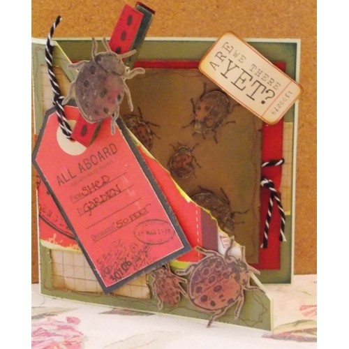 Штамп резиновый на пластиковой основе Божьи коровки Papermania, 94х105 мм