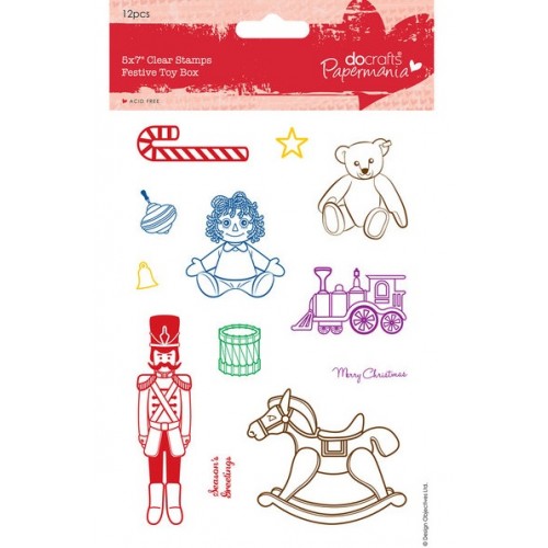 Набор новогодних силиконовых штампов Игрушки на Новый год, Papermania