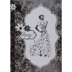 Набор декоративных цветов с блестками и стразами, Bexley Black, 50 шт, Papermania 