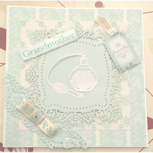 Тесьма декоративная кружевная, коллекция Eau De Nil, 3,6 см, 2м, Papermania
