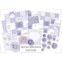 Набор декоративных украшений Цветочки круглые, коллекция French Lavender, 6 штук, Papermania