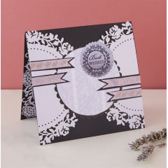 Набор высечек для скрапбукинга Кружевные рамочки French Lavender, 12 штук, Papermania