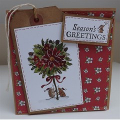 Набор новогодних силиконовых штампов "Пуансеттия" Pippinwood Christmas