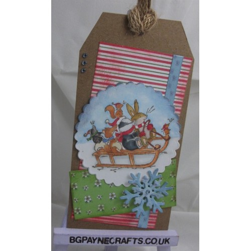 Новогодний силиконовый штамп Катание на санках Pippinwood Christmas