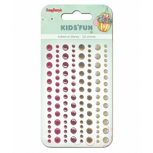 Стразы клеевые, Розовые и белые, 120 шт, 4 цвета, ScrapBerry's 
