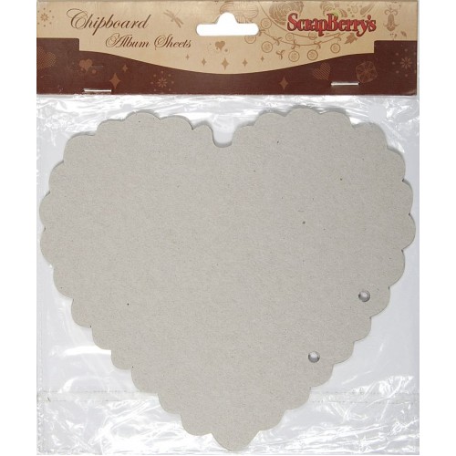 Листы из чипборда Сердце, 15х15 см, 2 шт, ScrapBerry's