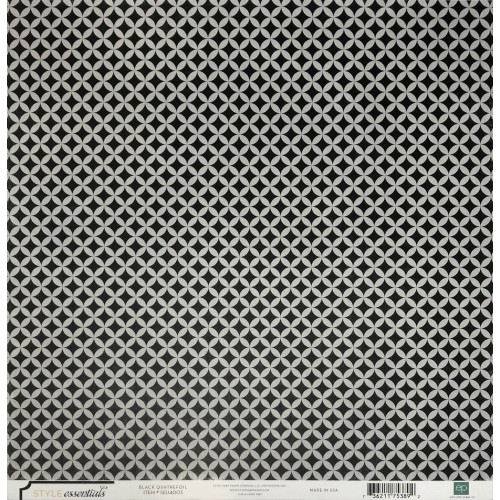 Бумага двухсторонняя Black quatrefoil, 30х30 см, Echo Park Paper