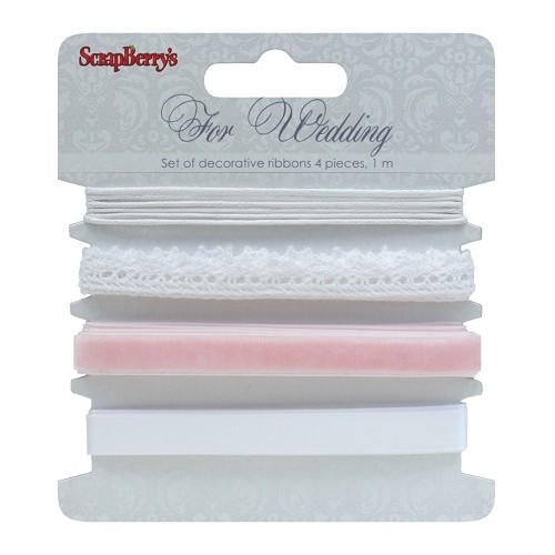 Декоративные ленты, набор "Свадьба", 4 шт. по 1 м, ScrapBerry's