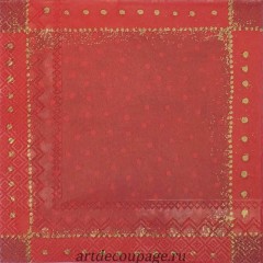 Салфетка для декупажа IHR-102556 "Звезды на красном", 33х33 см, Германия
