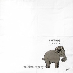 Салфетка для декупажа IHR-201154 "Знаки зодиака - Овен", 33х33 см, Германия