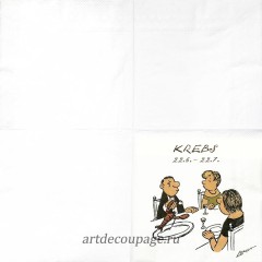 Салфетка для декупажа IHR-201156 "Знаки зодиака - Рак", 33х33 см, Германия