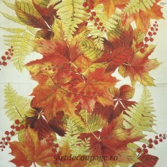 Салфетка для декупажа IHR-201226 "Осенние листья", 33х33 см, Германия