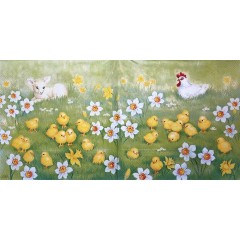 Салфетка для декупажа IHR-201084 "Цыплята на лугу", 33х33 см, Германия