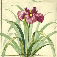 Салфетка для декупажа IHR-201485 "Сиреневые ирисы", 33х33 см, Германия