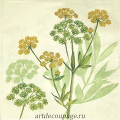 Салфетка для декупажа IHR-201486 "Зонтичные цветы", 33х33 см, Германия