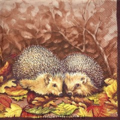 Салфетка для декупажа IHR-201509 "Ёжики", 33х33 см, Германия