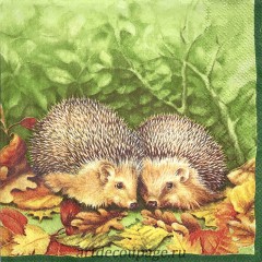 Салфетка для декупажа IHR-201510 "Семья ежей", 33х33 см, Германия