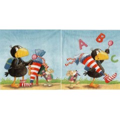 Салфетка для декупажа IHR-310402 "В школу!", 33х33 см, Германия