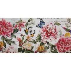 Салфетка для декупажа IHR-310922 "Пионы и бабочки",  33х33 см, Германия