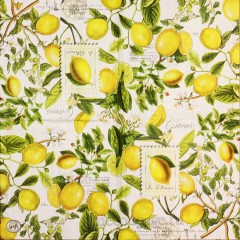 Салфетка для декупажа IHR-310970 "Лимоны", 33х33 см, Германия