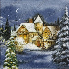 Салфетка для декупажа, IHR-462260, "Новогодняя ель", 33х33 см, Германия