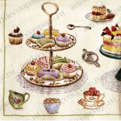 Салфетка для декупажа, IHR-444060, "Сладости, порожное", 25х25 см, Германия