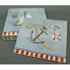 Салфетка для декупажа, IHR-498749, "Кораблик", 33х33 см, Германия