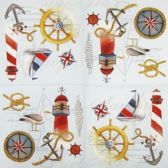 Салфетка для декупажа, IHR-498749, "Северные моря", голубой, 33х33 см, Германия